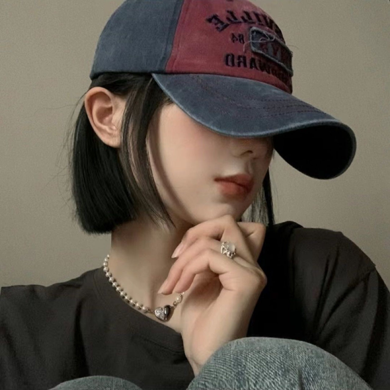 Hat One Female Fashion Natural Realistic Baseball Wig Short Straight Hair
