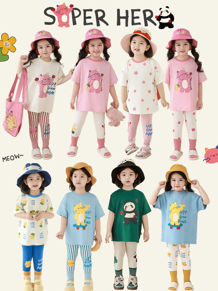 Cartoon Printed Leggings Childlike Cute Casual Children's Pants
