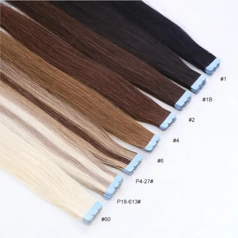 Comfortable Real Hair Seamless Extension Film Long Straight Wig