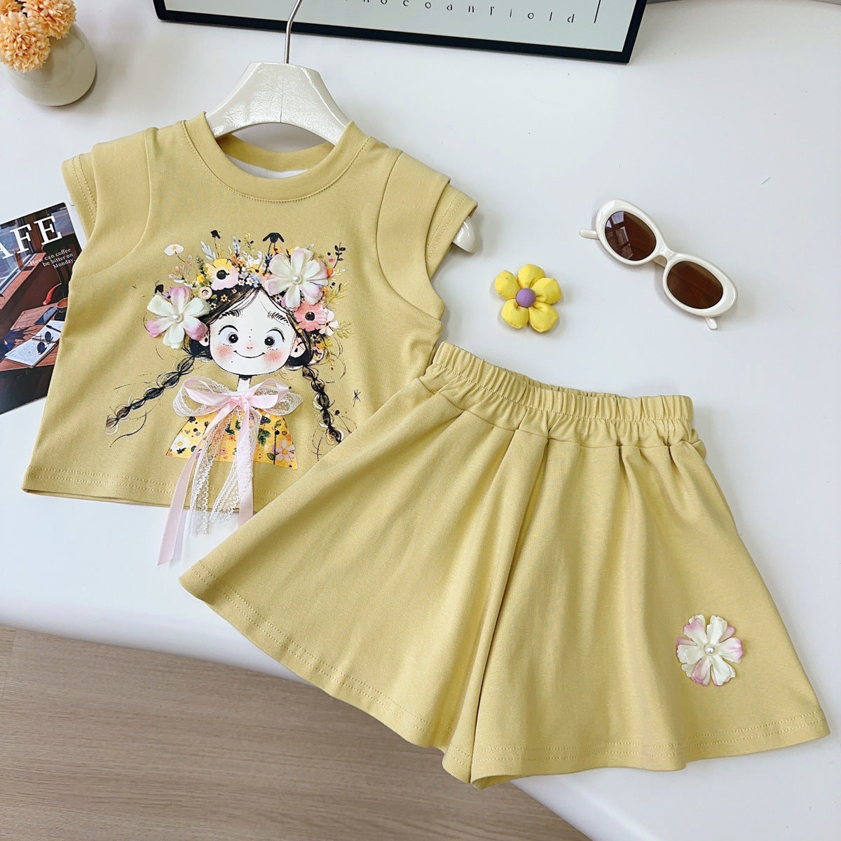 Korean Summer Fashionable Loose Casual Short-sleeved Shorts Children's Suit
