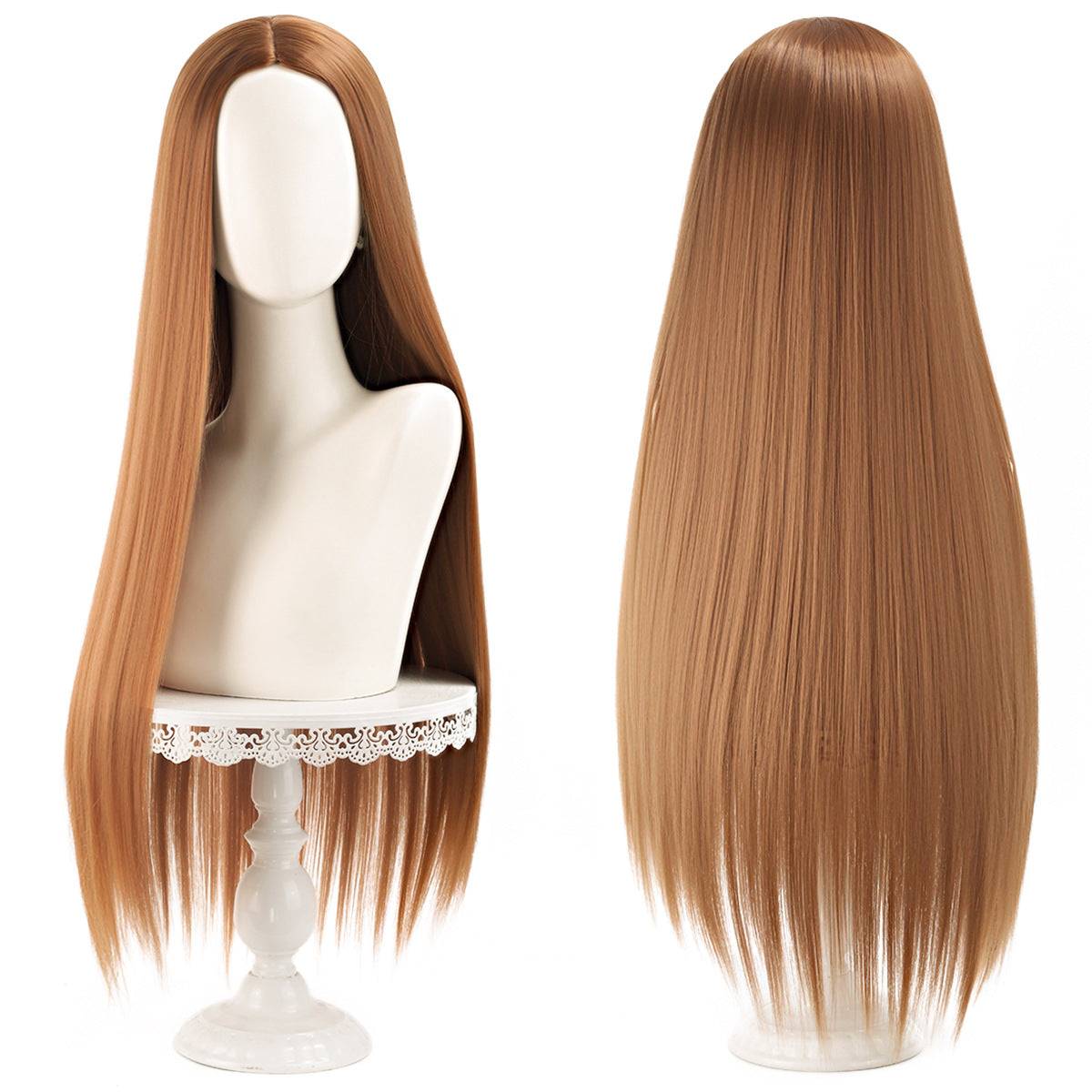 Main Universal Medium Scalp Black Hair Long Straight Wig