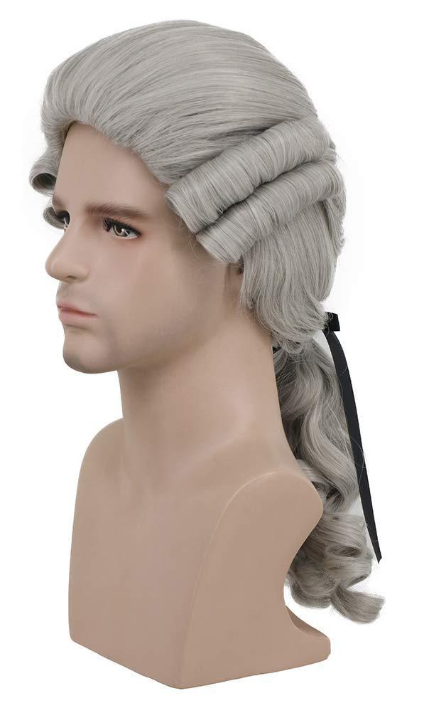 Baroque Masquerade Colonial Lawyer Judge Chemical Men's Wig