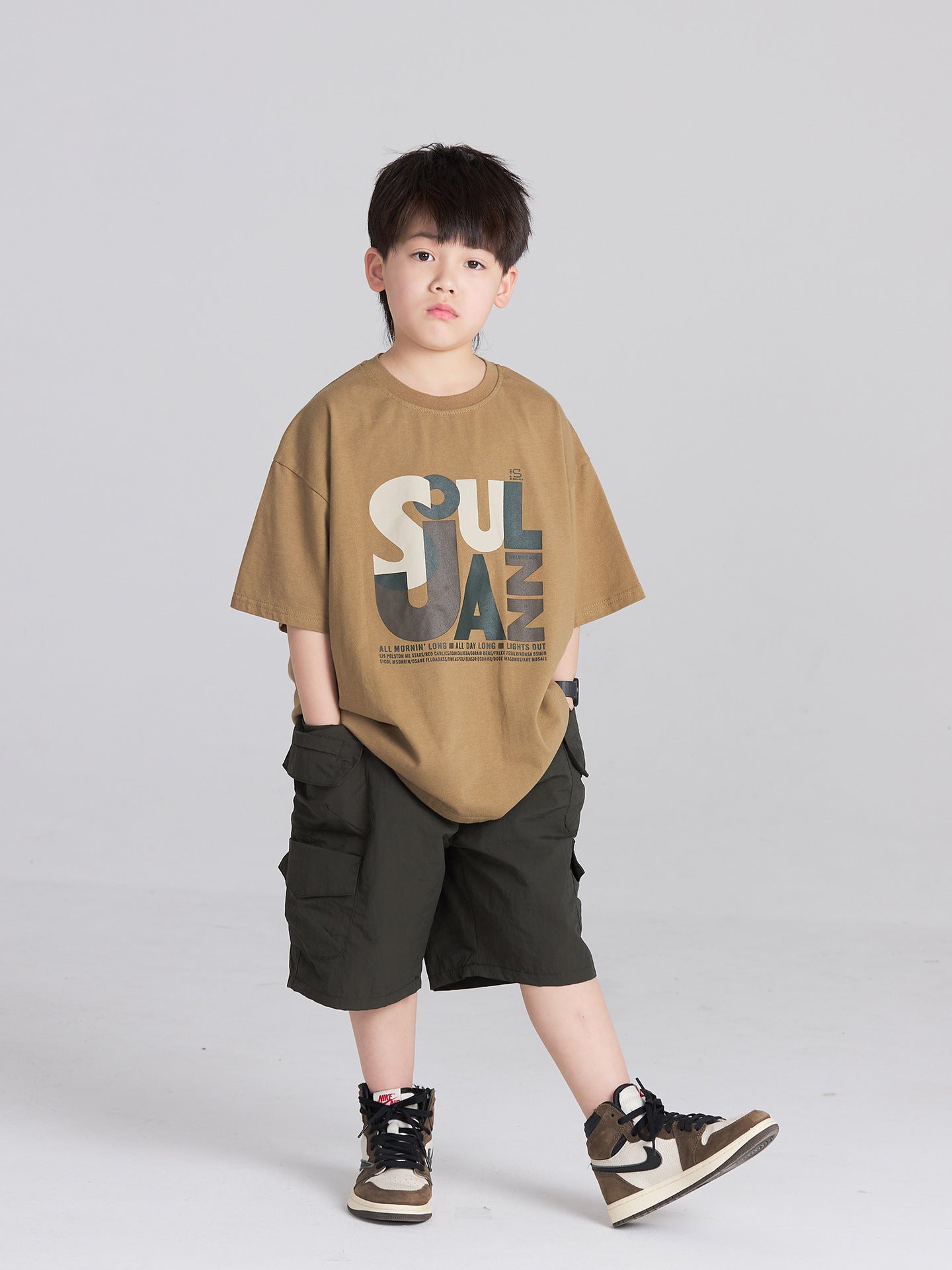 Children's Clothing Boy Loose Short Sleeve Irregular Children's T-shirt