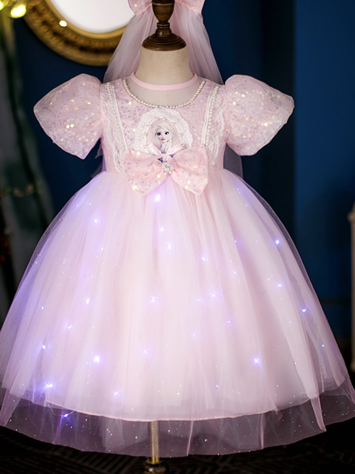 Princess Elsa Luminous Group Summer Clothes Children's Dress