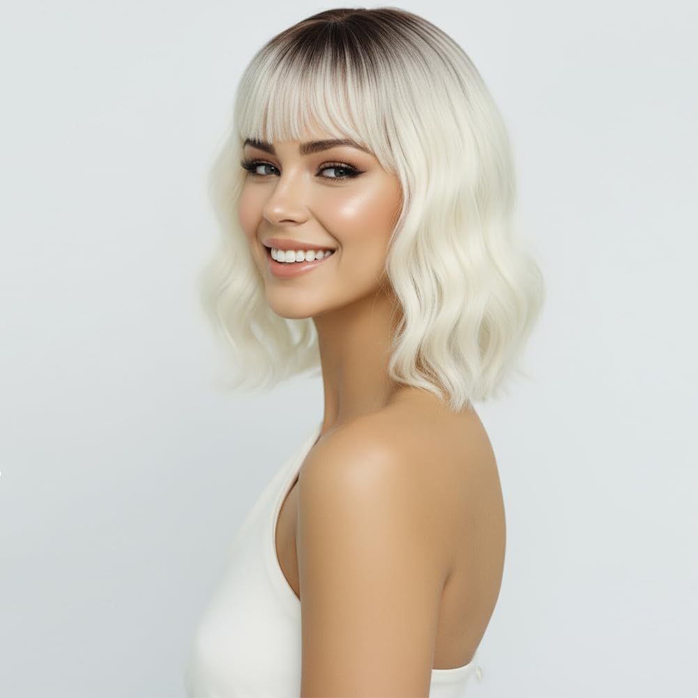 Big Wave Bangs Chemical Fiber Fashion Wig Short Curly Hair