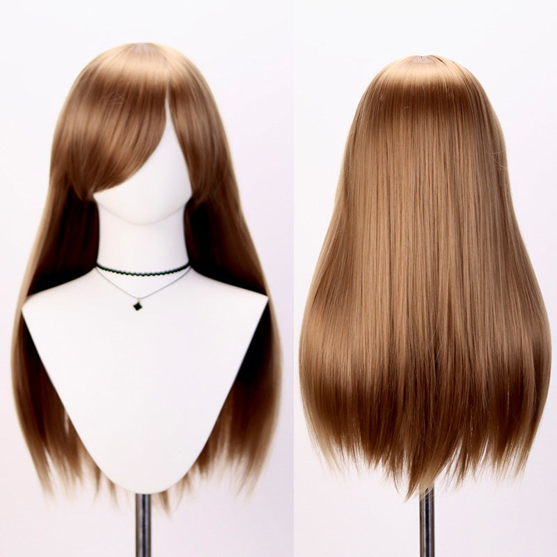 Universal Rose Net Scalp Top Mao Shape Long Bangs Straight Cos Wig