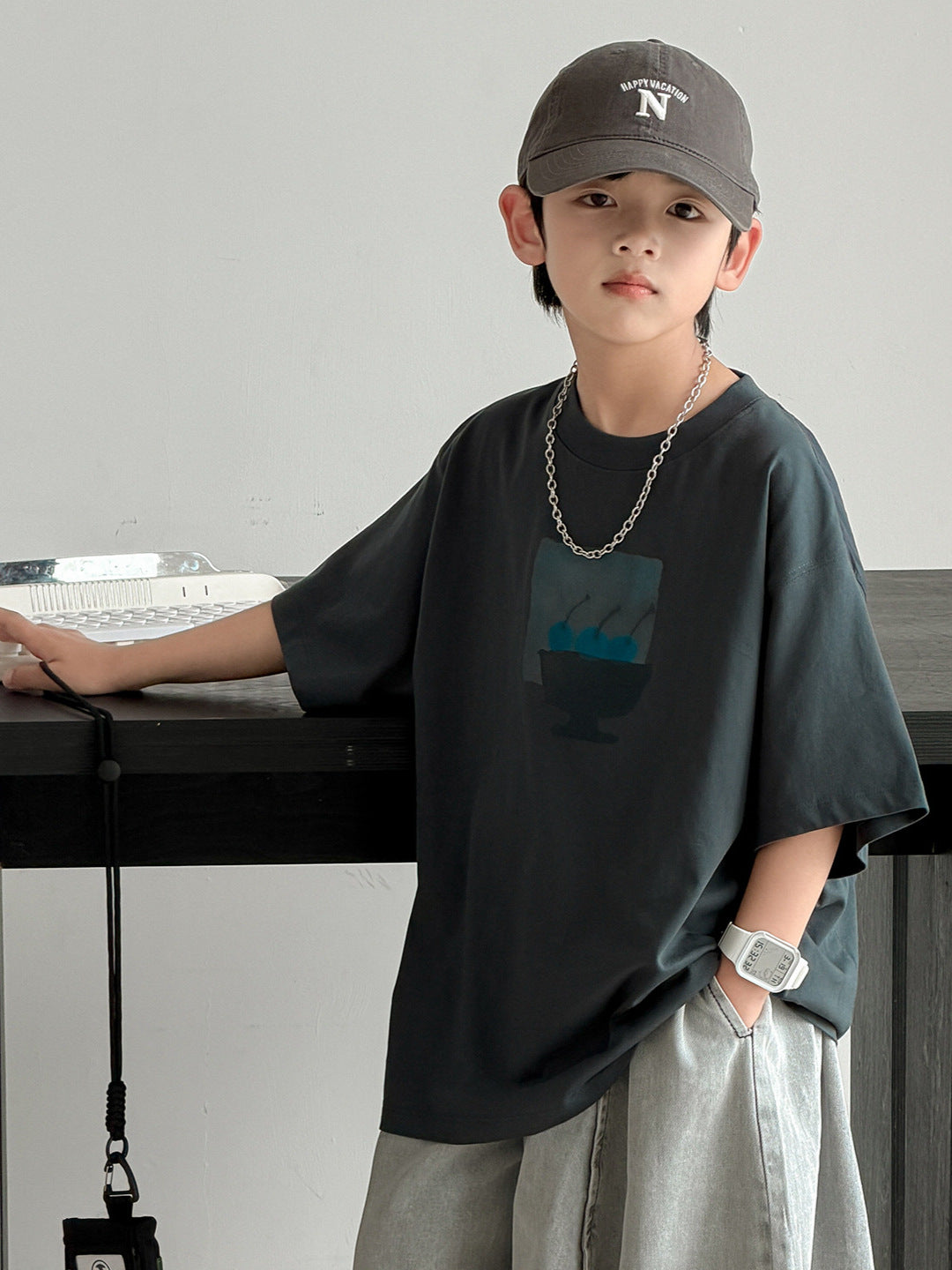 Summer Wear Loose Top Boy Half Sleeve Children's T-shirt