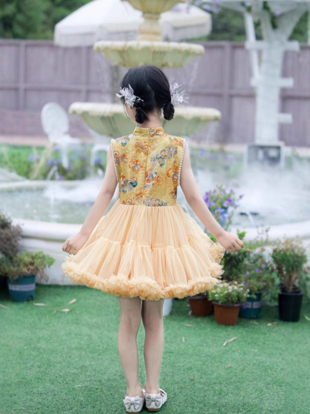 Children's National Style Skirt One-piece Pettiskirt Summer Cute Vest Children's Dress