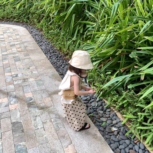 Kindergarten Polka Dot Casual Fashionable Ninth Children's Pants