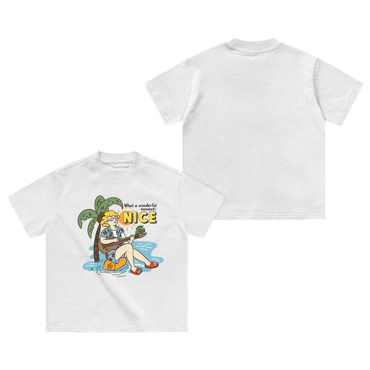 Children's Older Summer Print Cotton Clothes Heavy Short Sleeve Tops Children's T-shirt