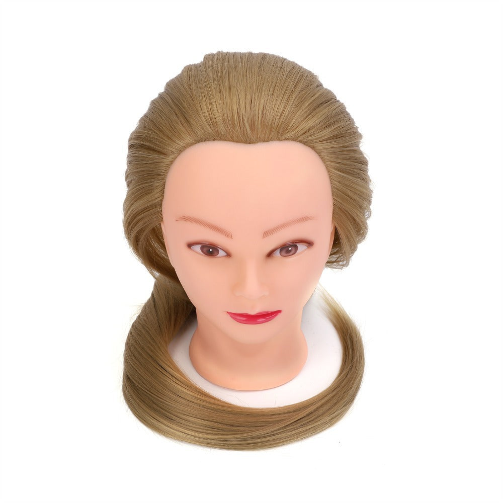 Practice Hairdressing Updo Braided Hair Chemical Fiber Cutting Mock Model Long Straight Wig