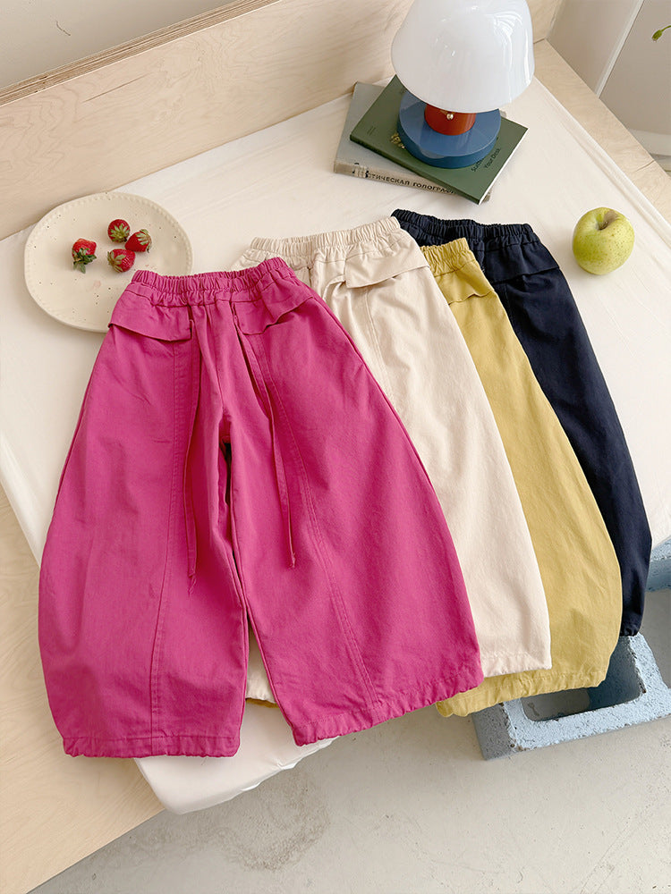 Children's Xie Straight Pure Cotton Casual Matchet Children's Pants