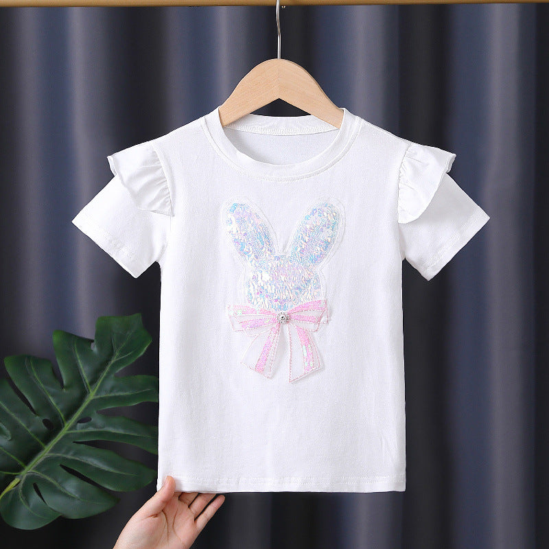 Children's Shirt Thin Pure Cotton Dress Short Sleeve Children's T-shirt