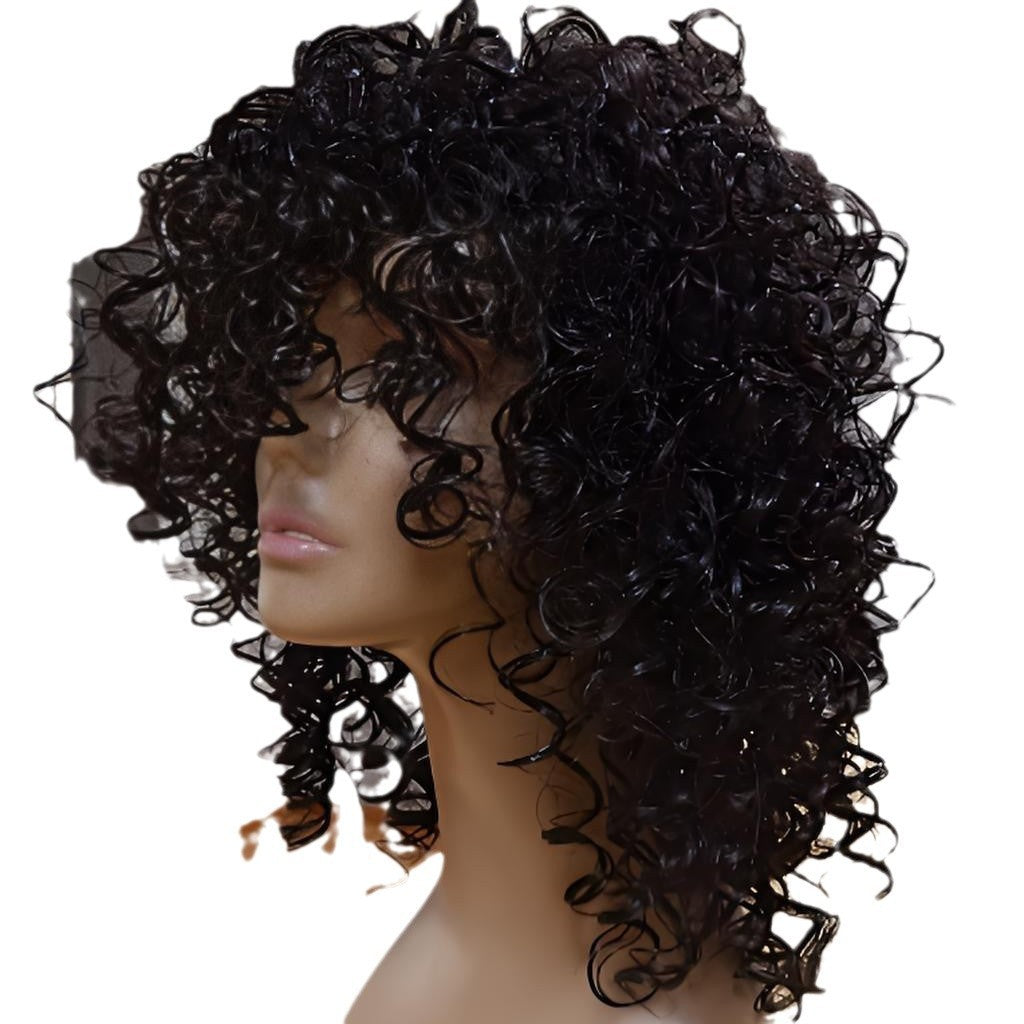 Afro Chemical Fiber Whole Head Cover Wig Short Curly Hair