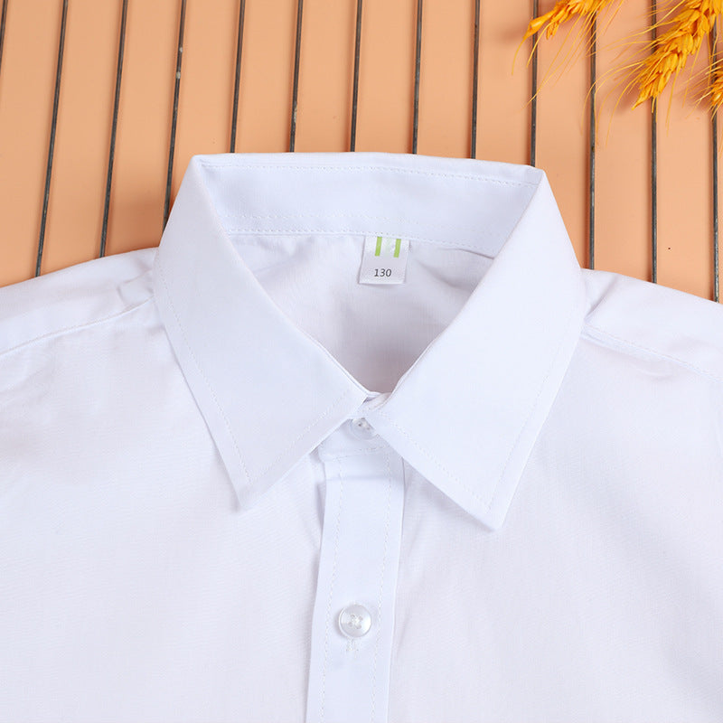 Children's Thin Middle Big Pocket Cuff Black Children's Shirt