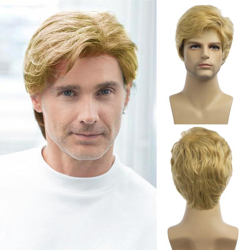 Men's Partial Points Side Bangs Short Chemical Fiber Men's Wig