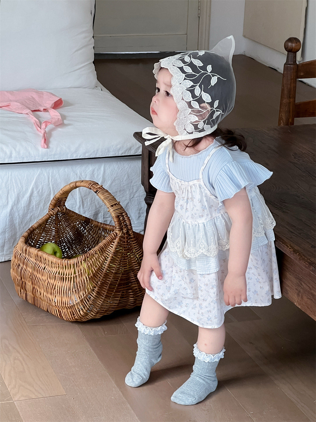 Children's Summer Thin Korean Style Skirt Clothes Short Sleeved T-shirt Children's Suit