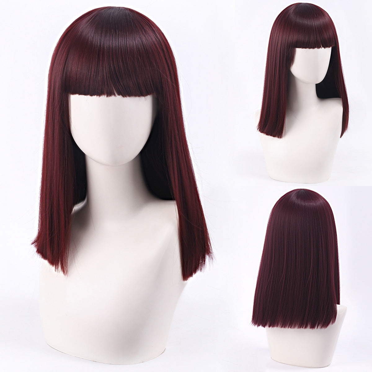 Green Gray Beige Black Red Pink Bangs Anime Nightclub Female Cos Wig
