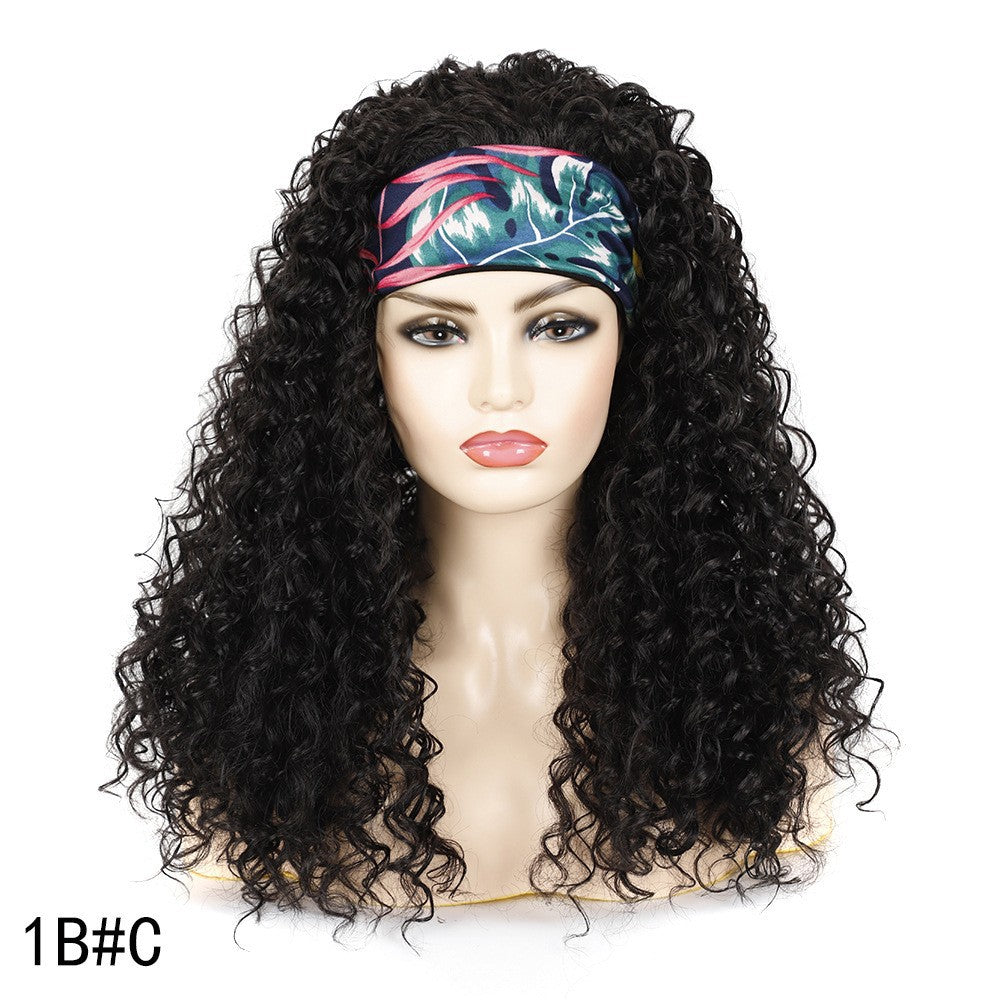 Hair Band Head Cover Export Curly Headband Sheath Wig Long Curls