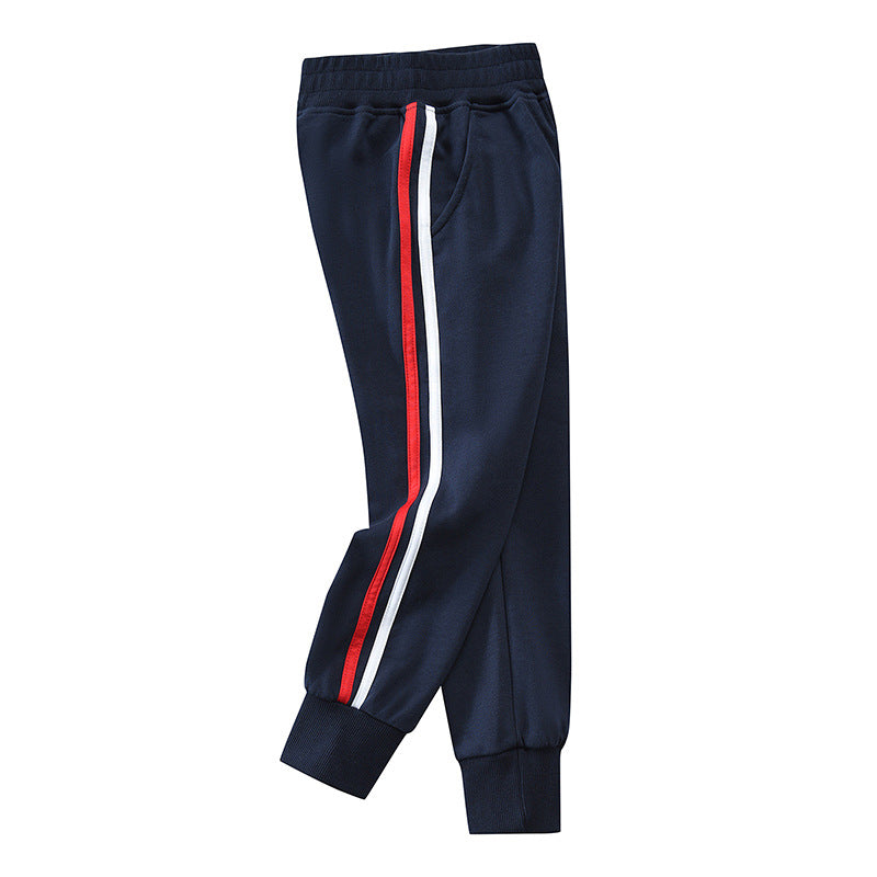 Children's Blue School Uniform Primary Single Stripe Children's Pants