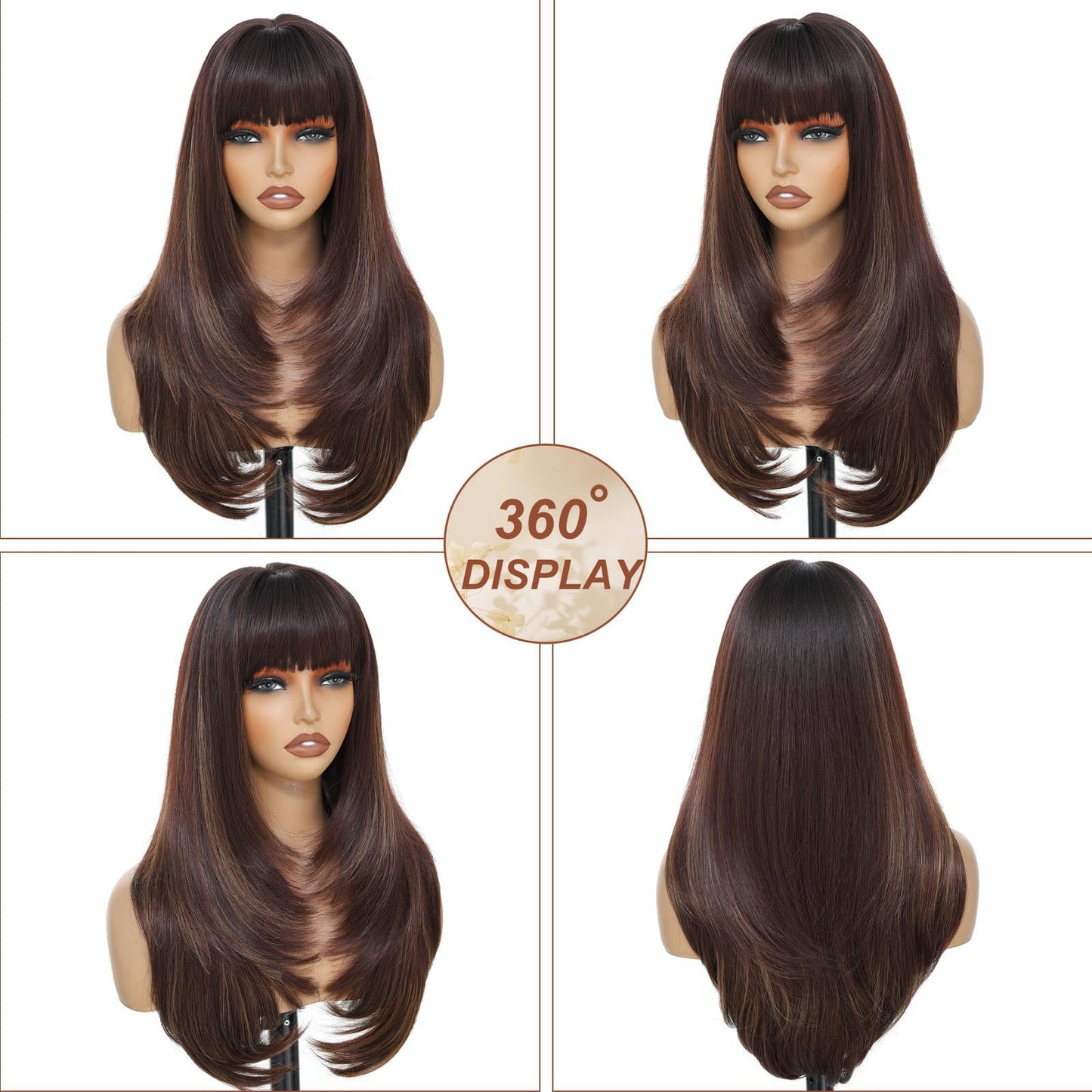 Women's Hair Layered Fiber Synthetic Wigs Long Straight Wig
