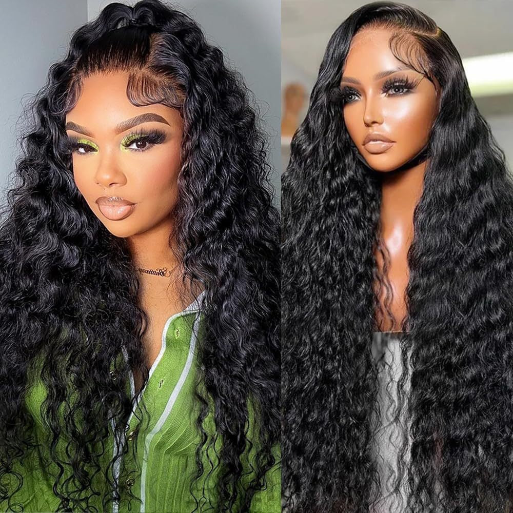 Women's African Small Curly Hair Half Hand-woven Front Lace Synthetic Wig Long Curls