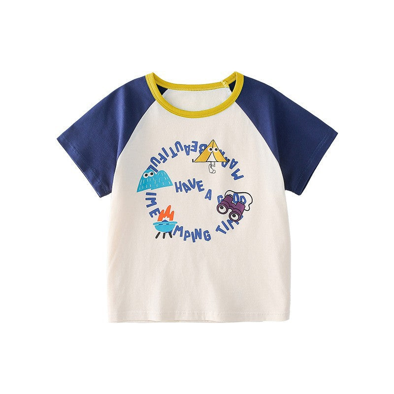 Children's Cotton Hall Boy's Short-sleeved Pure Summer Children's T-shirt