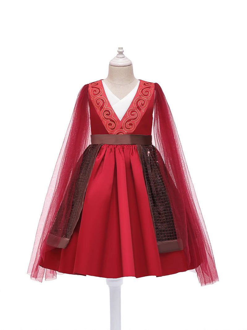Summer Chinese Style Princess Ethnic Little Temperament Gauze Children's Dress