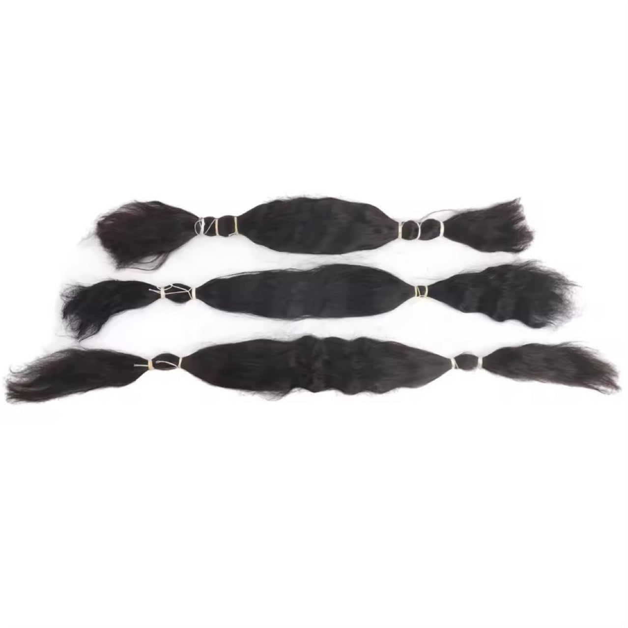 Super Double Drawn Wet Wavy Human Hair Bulk Long Straight Wig