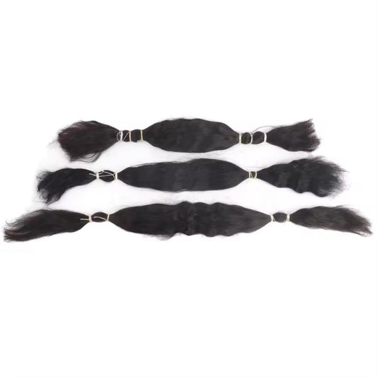 Super Double Drawn Wet Wavy Human Hair Bulk Long Straight Wig