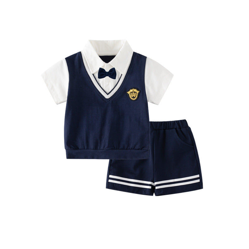 Children's Summer Short Sleeve Trendy Clothes Clothing Gentleman One Year Children's Suit