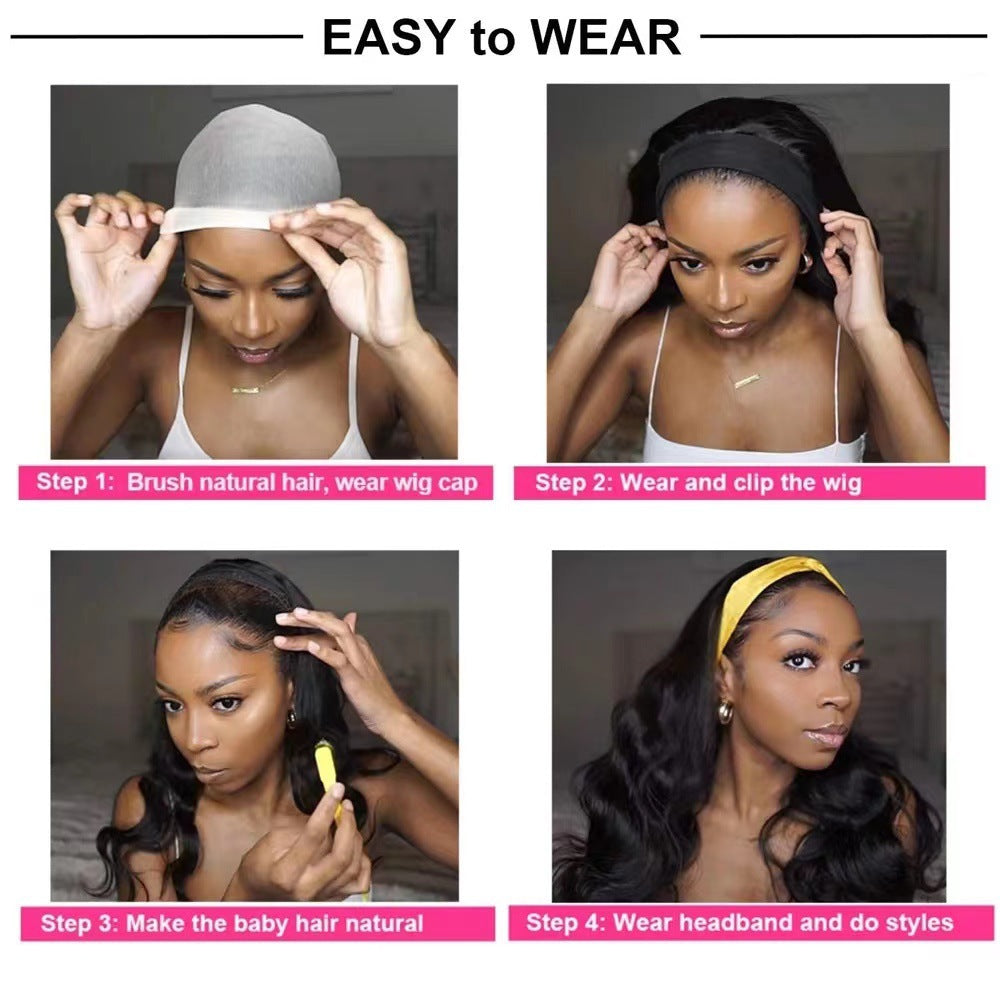 Women's Hair Ice Silk Bandage Big Wave Chemical Wig Long Curls