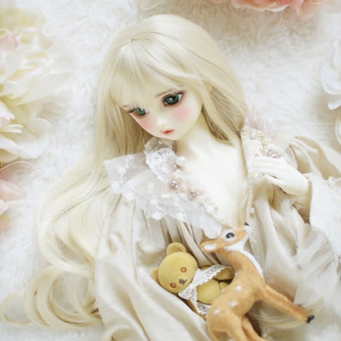 Ye Doll Female Bangs Hair Accessories Long Straight Wig