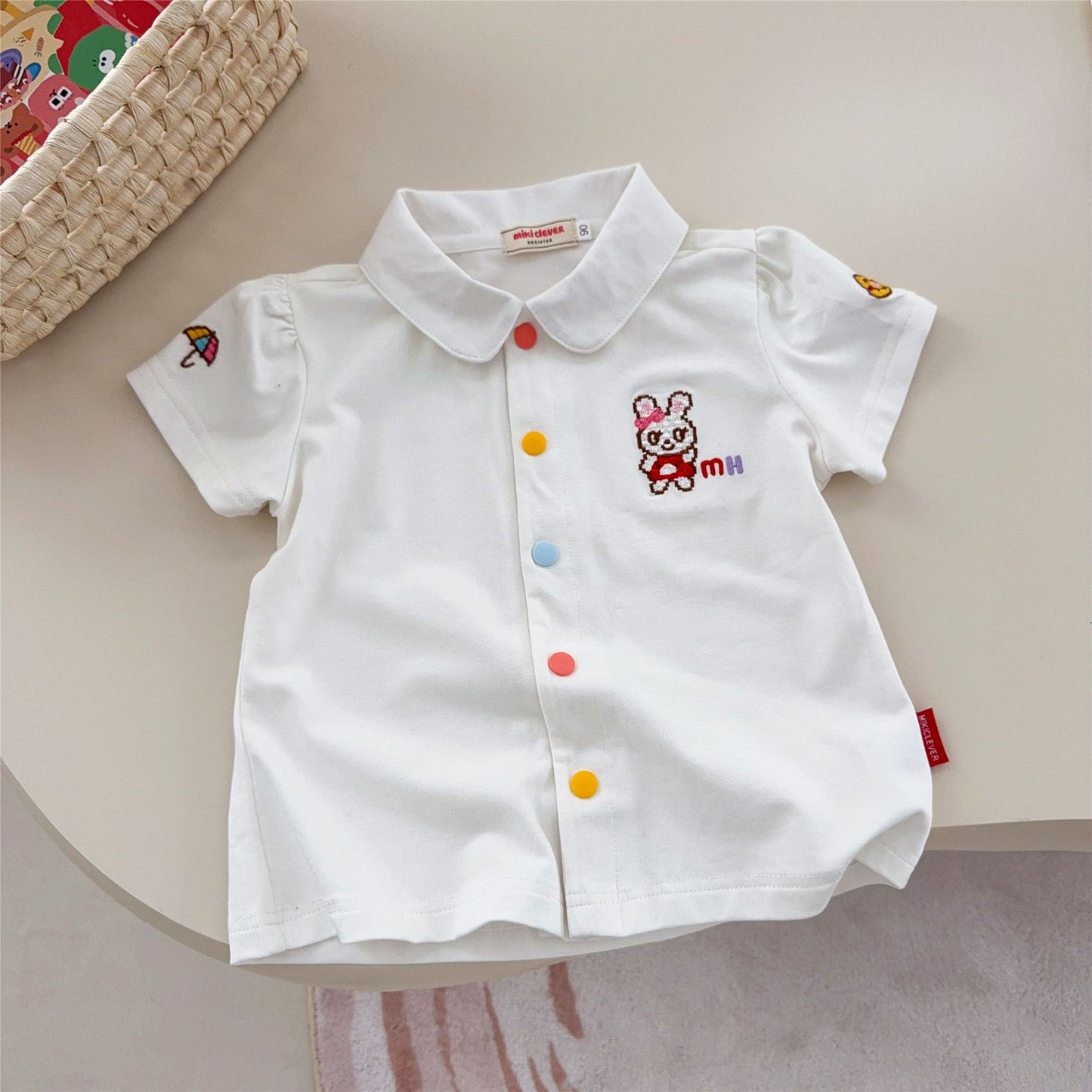 Children's Boys Class Cotton Base Shirt Tops Children's T-shirt