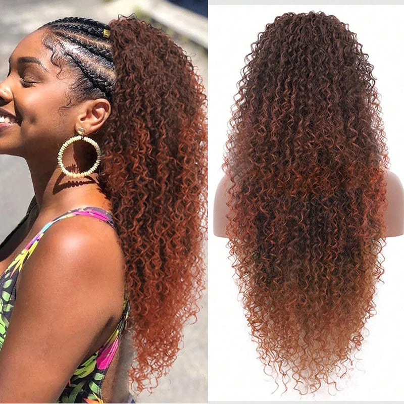 Drawstring Small Curly African Fashion Chemical Fiber Fluffy Increase Hair Wig Ponytail