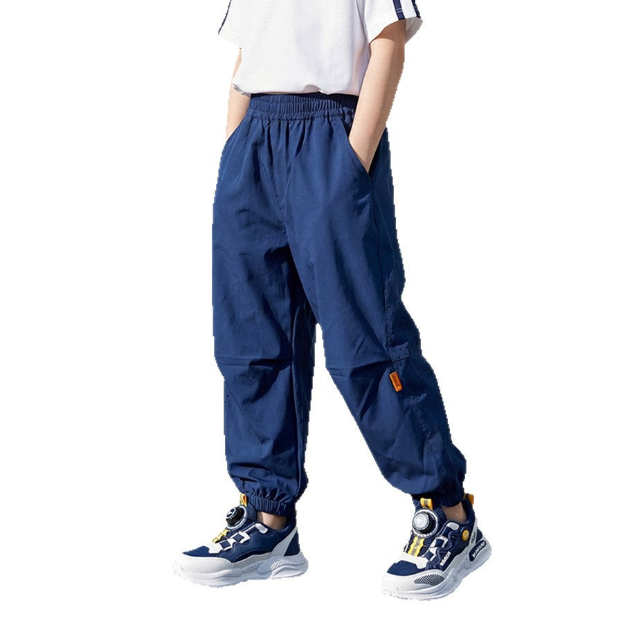Children's Boy Summer Thin Punching Breathable Outer Wear Children's Pants