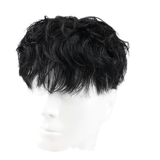 Men's Real Hair Set Leslie Roll Lazy Fluffy Men's Wig