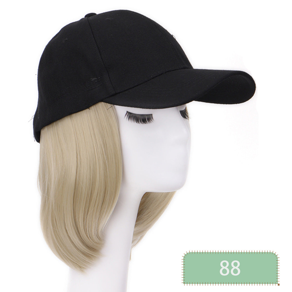 Canvas Sun Hat Short Hair Peaked Cap Straight Other Wig