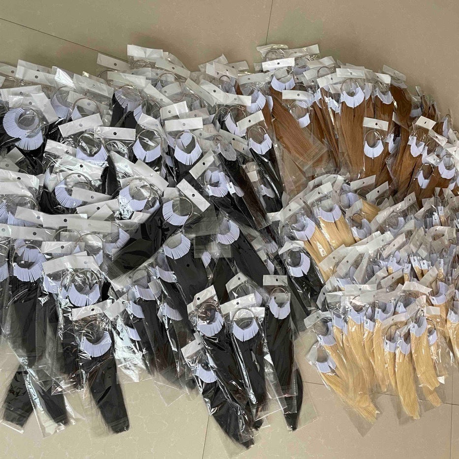 Hairdressing Real Hair Band Piece Dyeing Test Barber Practice Wool Other Wig