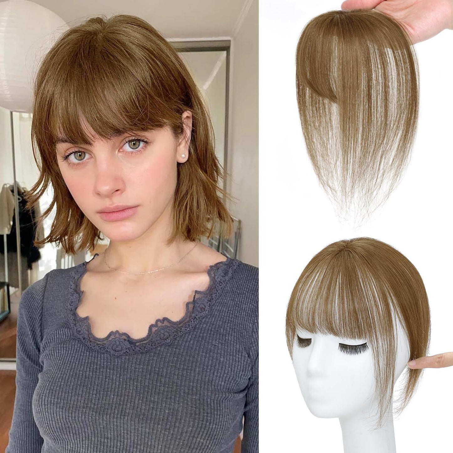 Piece Hand-woven Straight Real Human French Wig