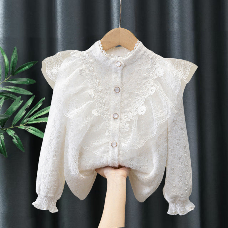 Children's French Fleece-lined Thermal Bottoming Clothing Winter Middle Big Children's Shirt