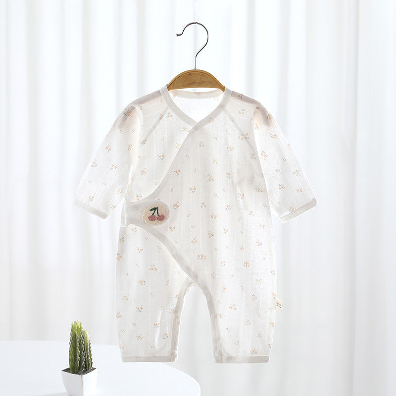 Summer Thin Long Sleeve Gown Boys One-piece Romper Born Clothes Jumpsuit, Climbing Suit