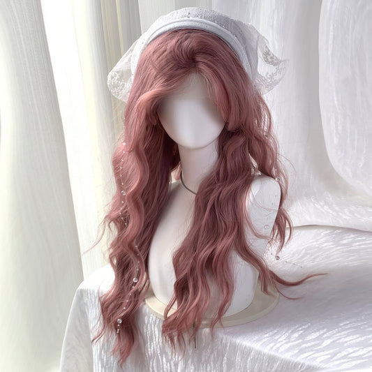 Style Fog Pink Curly Hair Water Ripple Mori Extra Volume Wig Long Curls