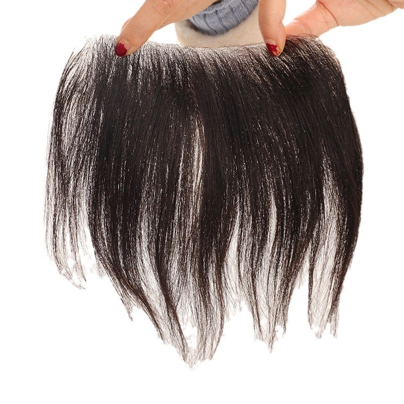 Men's Set Forehead Invisible Hairline Stick Male Head Hairpiece Boys Type Real Hair Wig