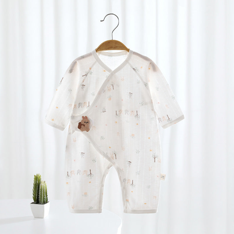 Summer Thin Long Sleeve Gown Boys One-piece Romper Born Clothes Jumpsuit, Climbing Suit