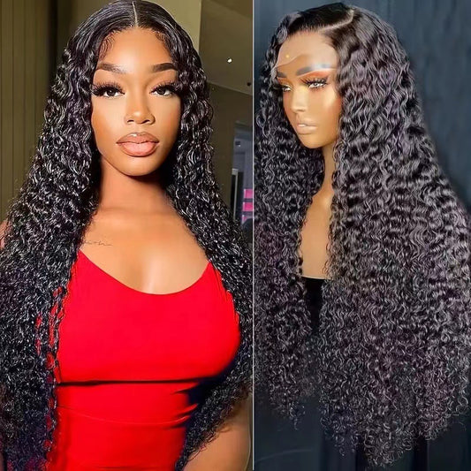 African Small Curly Hair Front Lace Synthetic Wigs Fashion Wig Long Curls
