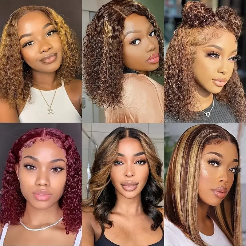 Volume Front Lace African Head Cover Fluffy Wig Long Curls