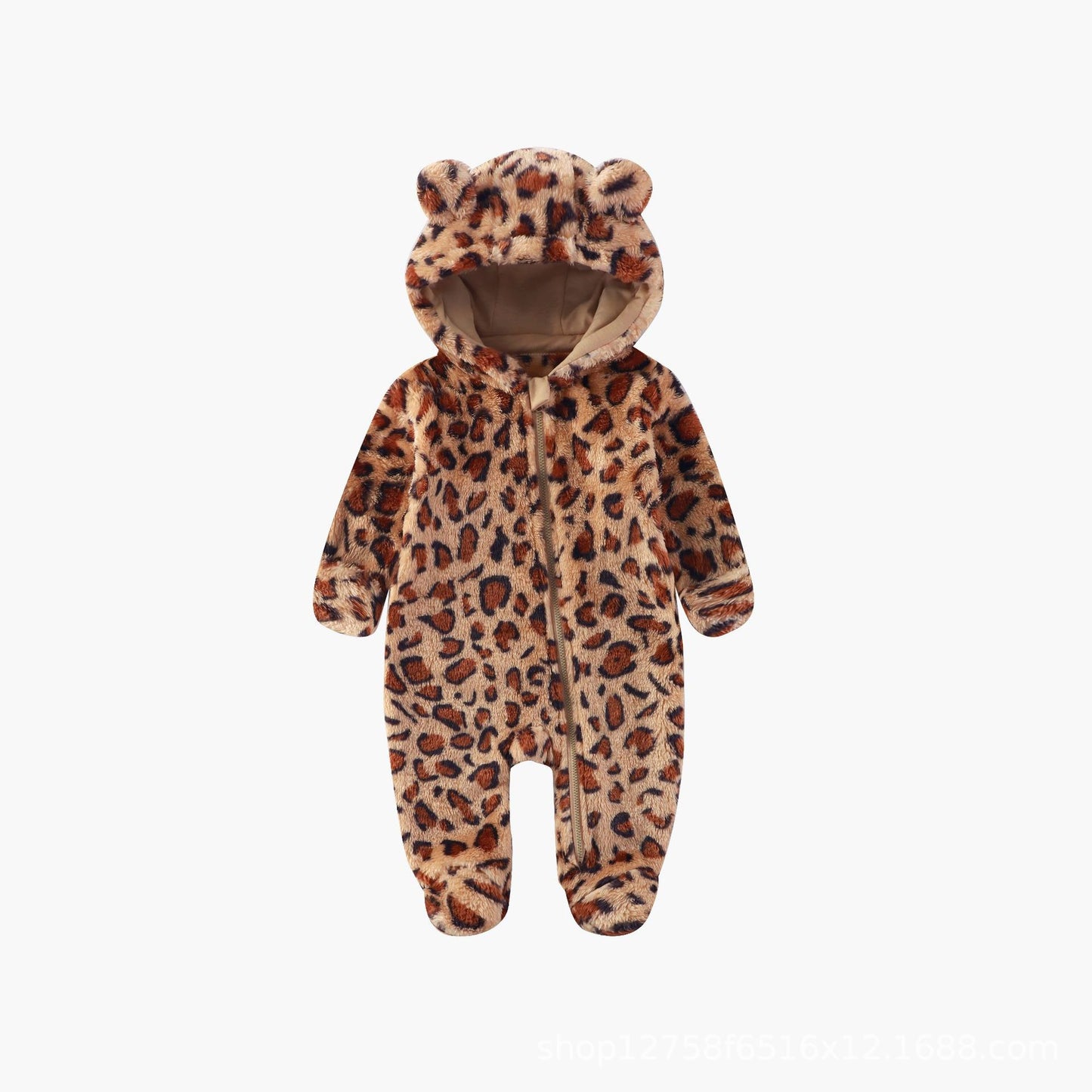 Women's & Men's Clothes One-piece Leopard Print Jumpsuit Super Cute Plush Romper Jumpsuit, Climbing Suit