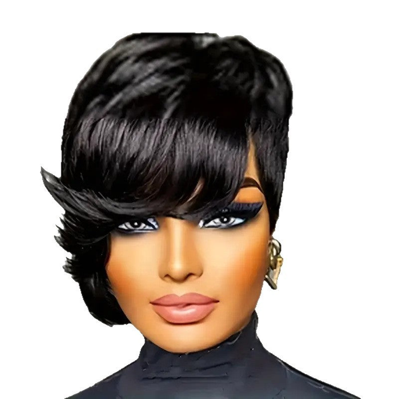 Women's Fashion Synthetic Wigs Black Partial Wig Short Curly Hair
