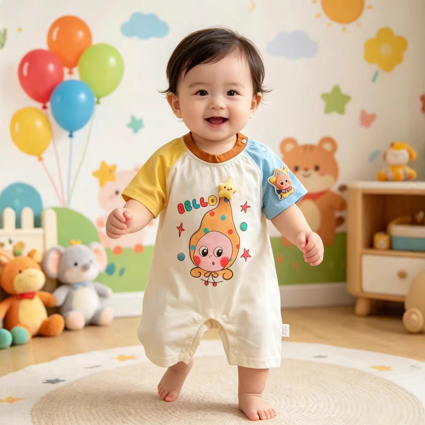Sleeve Rompers Cartoon People Cute Super Romper Jumpsuit, Climbing Suit